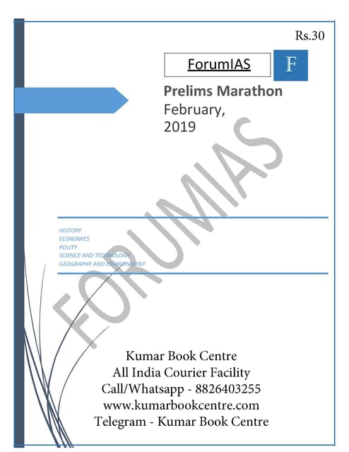 Forum IAS Prelims Marathon - February 2020 - [PRINTED]