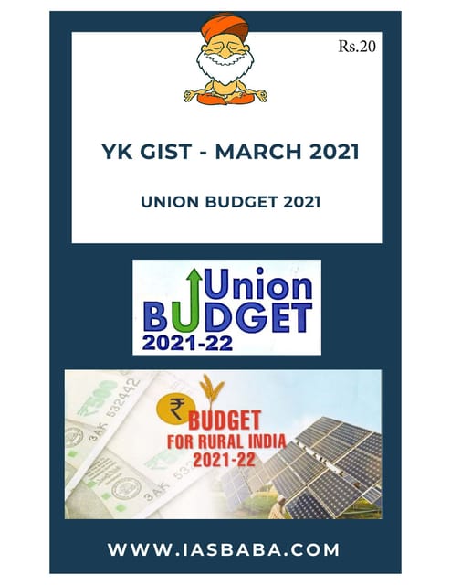 IAS Baba Yojana Kurukshetra Gist - March 2021 - [B/W PRINTOUT]