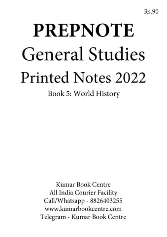 World History - General Studies GS Printed Notes 2022 - Hemant Jha - Prepnotes - [B/W PRINTOUT]