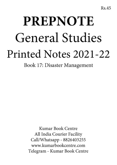 Disaster Management - General Studies GS Printed Notes 2022 - Prepnotes - [B/W PRINTOUT]