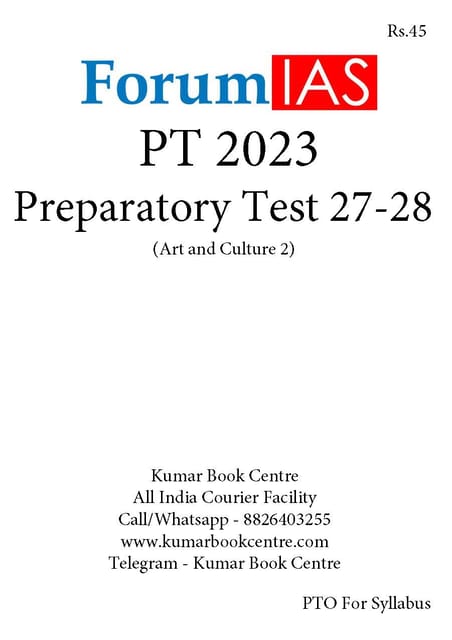 (Set) Forum IAS PT Test Series 2023 - Preparatory Test 27 to 28 - [B/W PRINTOUT]