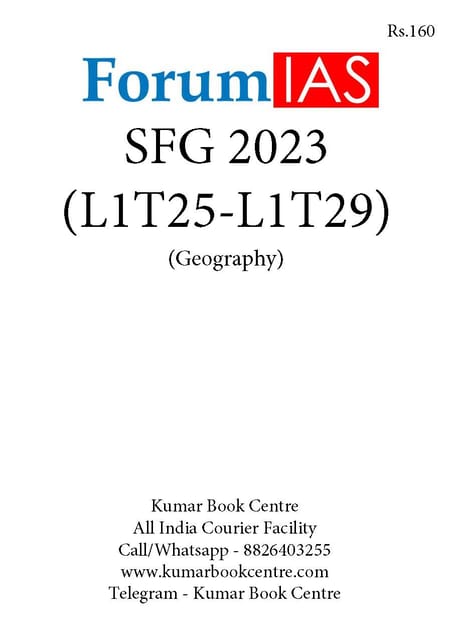 (Set) Forum IAS SFG Test 2023 - Level 1 Test 25 to 29 (Geography) - [B/W PRINTOUT]