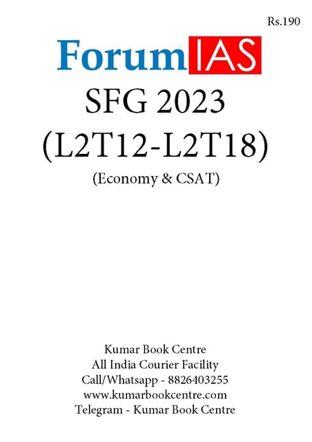 (Set) Forum IAS SFG Test 2023 - Level 2 Test 12 to 18 (Economy & CSAT) - [B/W PRINTOUT]