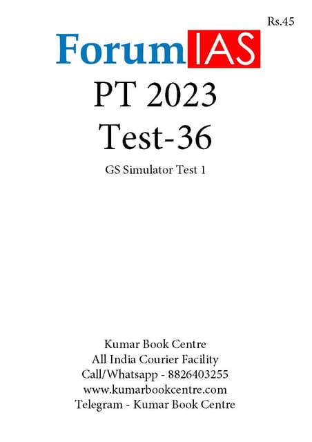 (Set) Forum IAS PT Test Series 2023 - Test 36 to 40 - [B/W PRINTOUT]