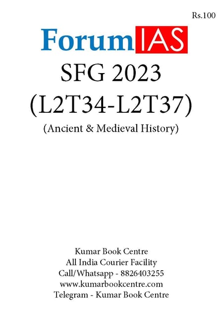 (Set) Forum IAS SFG Test 2023 - Level 2 Test 34 to 37 (Ancient & Medieval History) - [B/W PRINTOUT]