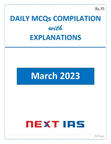 March 2023 - Next IAS Monthly MCQ Consolidation - [B/W PRINTOUT]