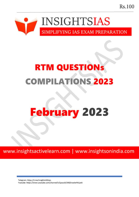 February 2023 - Insights on India Revision Through MCQs (RTM) - [B/W PRINTOUT]