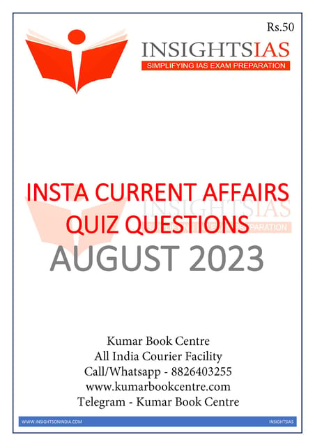 August 2023 - Insights on India Current Affairs Daily Quiz - [B/W PRINTOUT]
