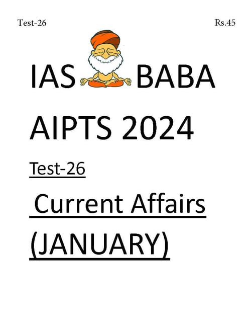 (Set) IAS Baba PT Test Series 2024 - PT Test 26 to 30 - [B/W PRINTOUT]