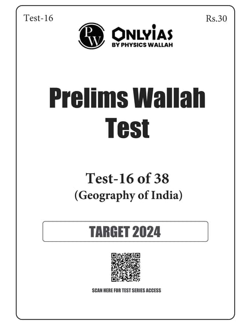 (Set) Only IAS PT Test Series 2024 - Test 16 to 20 - [B/W PRINTOUT]