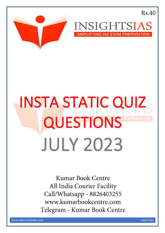 July 2023 - Insights on India Static Quiz - [B/W PRINTOUT]