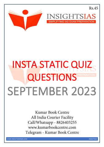 September 2023 - Insights on India Static Quiz - [B/W PRINTOUT]
