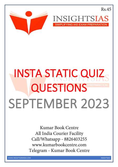 September 2023 - Insights on India Static Quiz - [B/W PRINTOUT]