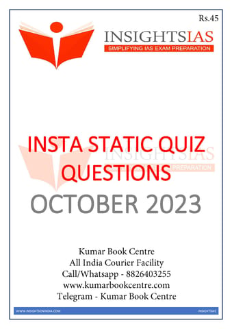 October 2023 - Insights on India Static Quiz - [B/W PRINTOUT]