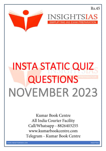 November 2023 - Insights on India Static Quiz - [B/W PRINTOUT]