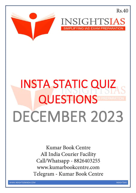 December 2023 - Insights on India Static Quiz - [B/W PRINTOUT]