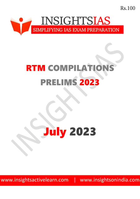 July 2023 - Insights on India Revision Through MCQs (RTM) - [B/W PRINTOUT]