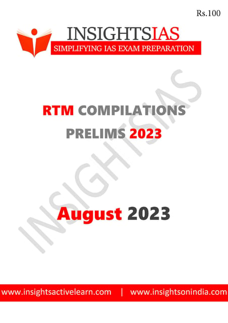 August 2023 - Insights on India Revision Through MCQs (RTM) - [B/W PRINTOUT]