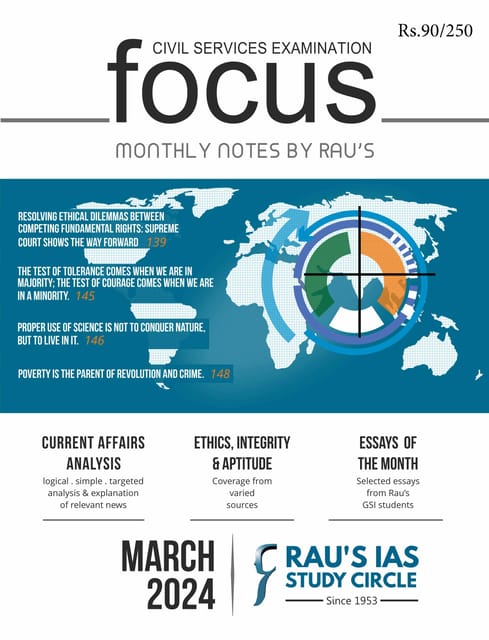 March 2024 - Rau's IAS Focus Monthly Current Affairs - [B/W PRINTOUT]