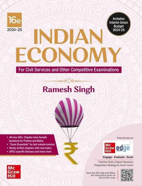Indian Economy By Ramesh Singh | 16 Edition 2024-25 | UPSC | Civil Services Exam | State Administrative Exams | McGraw Hill Edge 2024