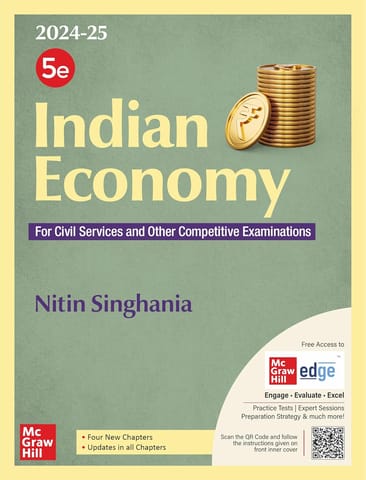 Indian Economy By Nitin Singhania (Author)  | 5th Edition 2024-25 | UPSC | Civil Services Exam | State Administrative Exams | McGraw Hill Edge 2024