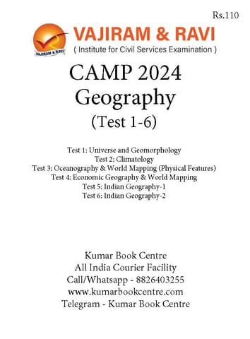 (Set) Vajiram & Ravi Prelims CAMP Test Series 2024 - Geography (Test 1 to 6) - [B/W PRINTOUT]