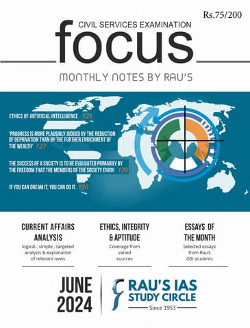 June 2024 - Rau's IAS Focus Monthly Current Affairs - [B/W PRINTOUT]