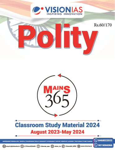 Polity - Vision IAS Mains 365 2024 - [B/W PRINTOUT]