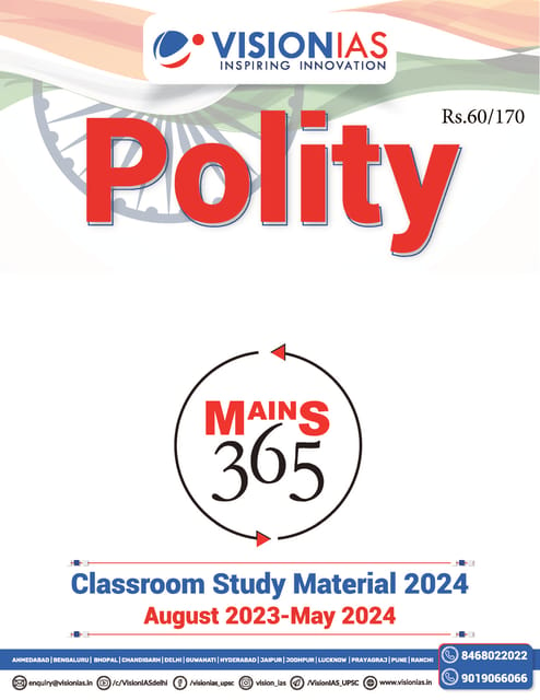 Polity - Vision IAS Mains 365 2024 - [B/W PRINTOUT]