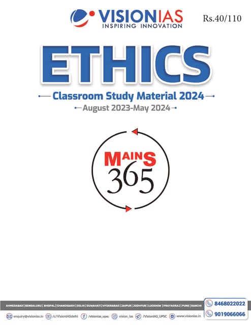 Ethics - Vision IAS Mains 365 2024 - [B/W PRINTOUT]