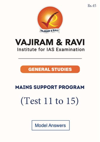 (Set) Vajiram & Ravi Mains Support Program 2023/24 - Test 11 to 15 - [B/W PRINTOUT]