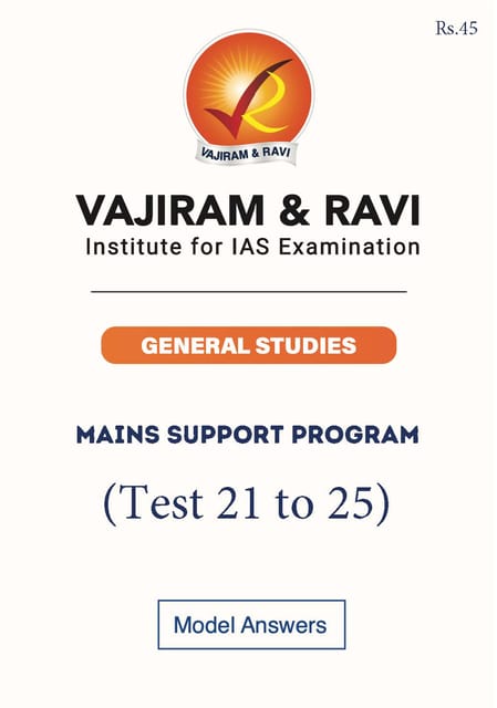 (Set) Vajiram & Ravi Mains Support Program 2023/24 - Test 21 to 25 - [B/W PRINTOUT]