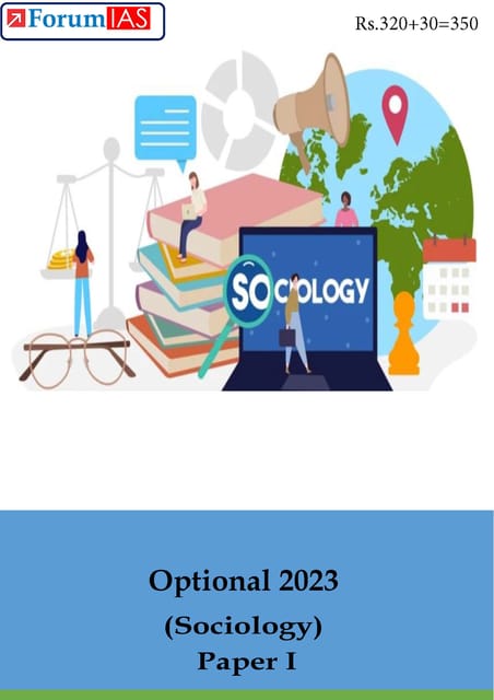 (Set of 2 Booklets) Sociology Optional Printed Notes 2023 - Forum IAS - [B/W PRINTOUT]