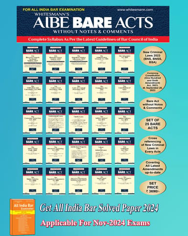 Whitesmann’s Bare Acts Without Notes & Comments for AIBE Exam NOV 2024 (set of 25 Bare Acts) 2024 Edition