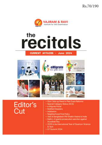 June 2024 - The Recitals - Vajiram & Ravi Monthly Current Affairs - [B/W PRINTOUT]