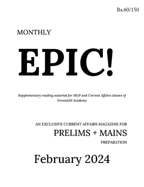 February 2024 - Forum IAS Factly/EPIC Monthly Current Affairs - [B/W PRINTOUT]