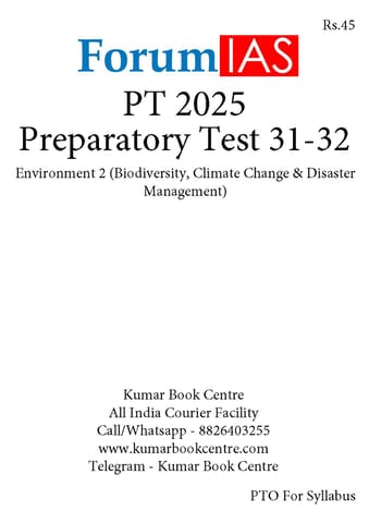 (Set) Forum IAS PT Test Series 2025 - Preparatory Test 31 to 34 - [B/W PRINTOUT]