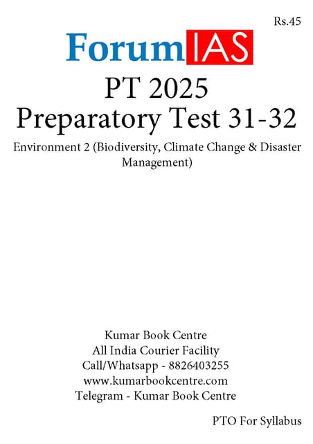 (Set) Forum IAS PT Test Series 2025 - Preparatory Test 31 to 34 - [B/W PRINTOUT]