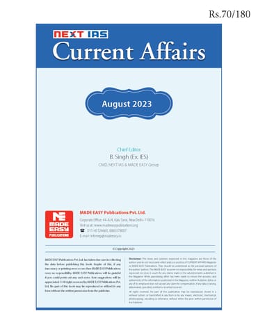 August 2023 - Next IAS Monthly Current Affairs - [B/W PRINTOUT]