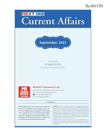 September 2023 - Next IAS Monthly Current Affairs - [B/W PRINTOUT]