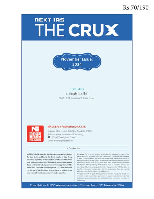 November 2024 - Next IAS The Crux Monthly Current Affairs - [B/W PRINTOUT]