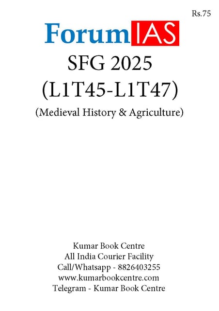 (Set) Forum IAS SFG Test 2025 - Level 1 Test 45 to 47 (Medieval History & Agriculture) - [B/W PRINTOUT]