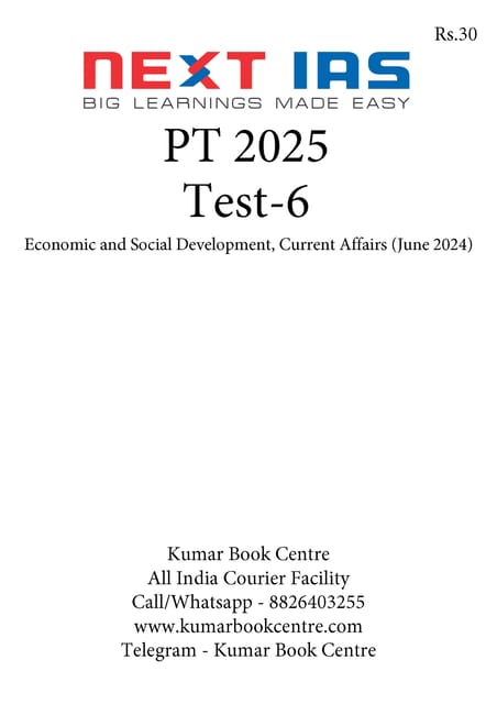 (Set) Next IAS PT Test Series 2025 - Test 6 to 10 - [B/W PRINTOUT]