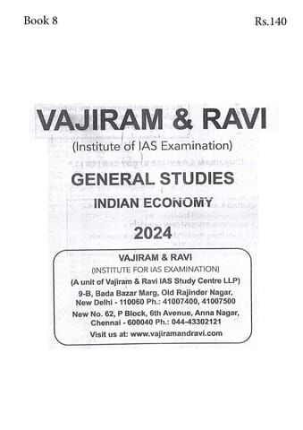 Indian Economy - General Studies GS Printed Notes Yellow Book 2024 - Vajiram & Ravi - [B/W PRINTOUT]