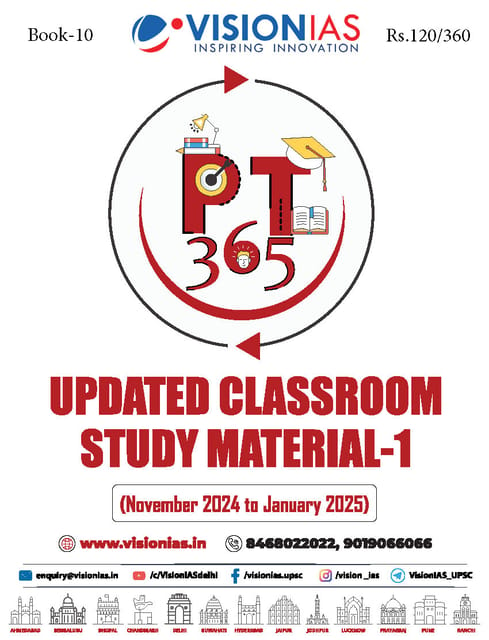 Updated Classroom Study Material 1 (November 2024 - January 2025) - Vision IAS PT 365 2025 - [B/W PRINTOUT]